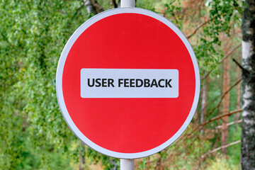 The USER FEEDBACK concept phrase. Business concept. A place to copy. Customer Satisfaction Survey...