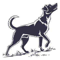 silhouette dog on white background