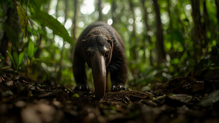 Obraz premium Anteater In Tropical Forest Undergrowth