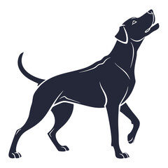 silhouette dog on white background
