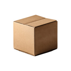Fototapeta premium Brown cardboard box isolated on white background suitable for packaging and shipping materials and storage solutions Transparent background or png
