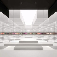 Abstract white architectural space