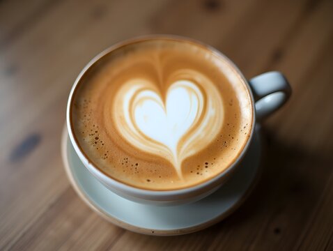 Cup of coffee with Heart design