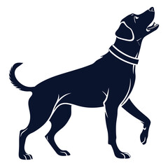 silhouette dog on white background