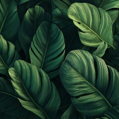 Lush Green Leaves Texture with Vibrant Veins and Natural Patterns for Eco-Friendly Background or Botanical Design