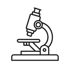 Laboratory Outline Vector Icon – Microscope on White Background
