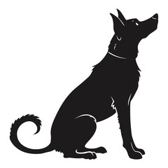 silhouette dog on white background