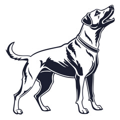 silhouette dog on white background