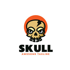 Mascot Skull Head Logo Design