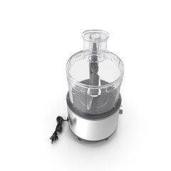 Electric Food Processor with Transparent Bowl Isolated on Transparent Background