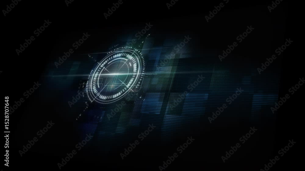 Poster dynamic 4k digital hud background with sleek motion elements—perfect for tech, sci-fi, or futuristic