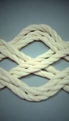 Abstract woven pattern of cream-colored cords