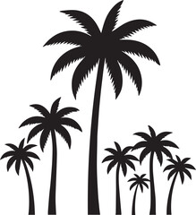 Coconut Tree silhouette Vector | Minimalist & Trendy Coconut Tree Silhouette Design | Unique & Stylish Coconut Tree Artwork for Vector design