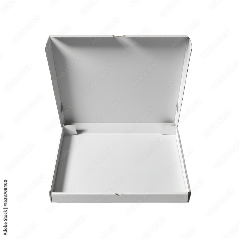 Poster empty white box for packaging, shipping, and storage needs in minimalistic design and versatile use 