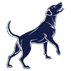 silhouette dog on white background