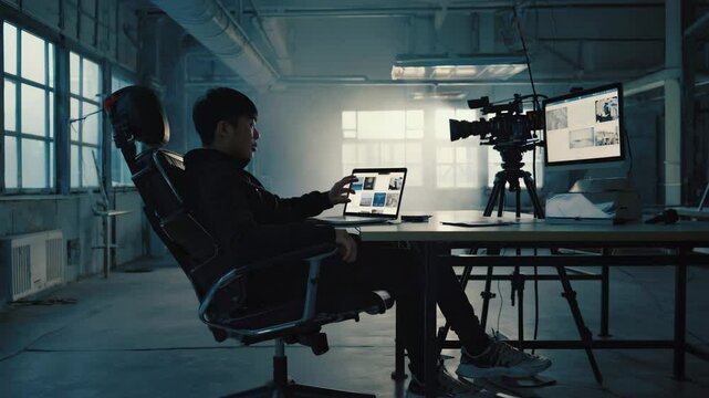 business man working on laptop