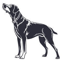 Obraz premium silhouette dog on white background