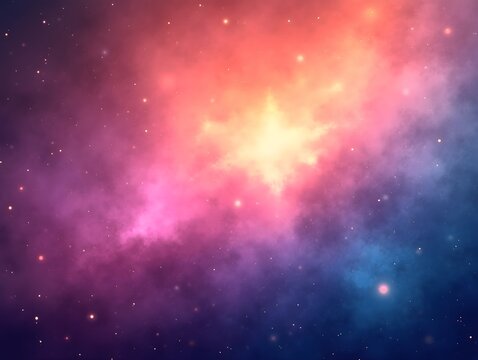 Vibrant cosmic abstract background blending warm and cool colors, ideal for artistic designs or digital projects