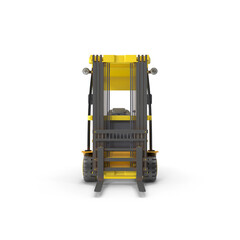 Yellow Electric Forklift Truck Isolated on Transparent Background