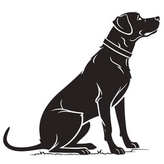 silhouette dog on white background