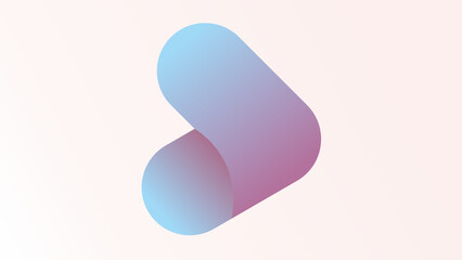 Abstract Gradient Shape: Two pastel-colored cylindrical shapes interlock to form a modern abstract design, showcasing a subtle gradient transition from light blue to mauve.