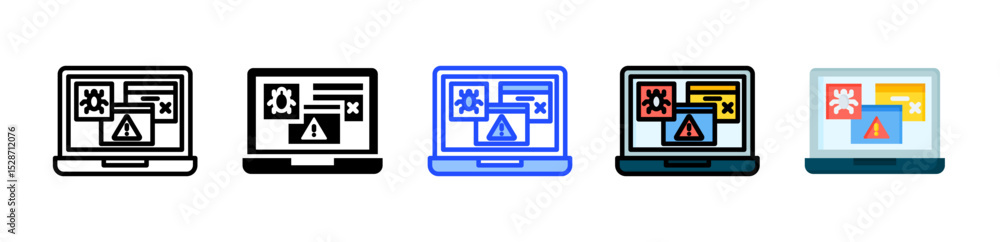 Poster adware icon collection with multiple styles