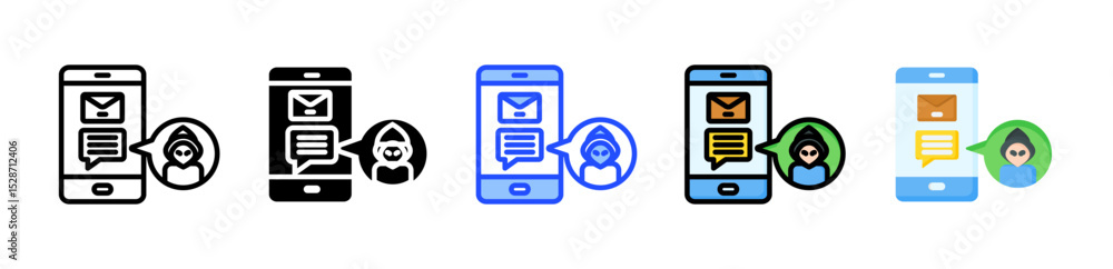 Poster smishing icon collection with multiple styles