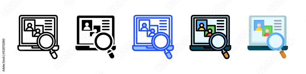 Poster cyber talk icon collection with multiple styles