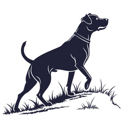 silhouette dog on white background