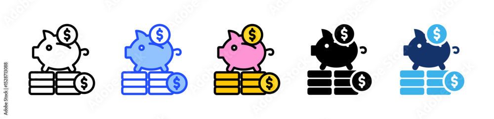 Poster savings icon collection with multiple styles