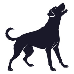 silhouette dog on white background