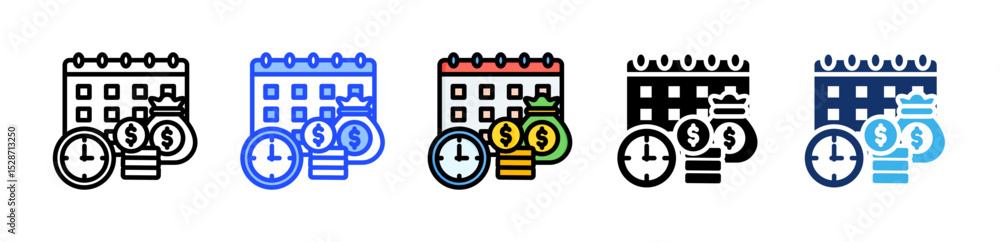 Poster annuity icon collection with multiple styles