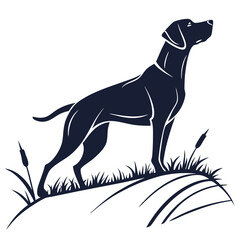 silhouette dog on white background