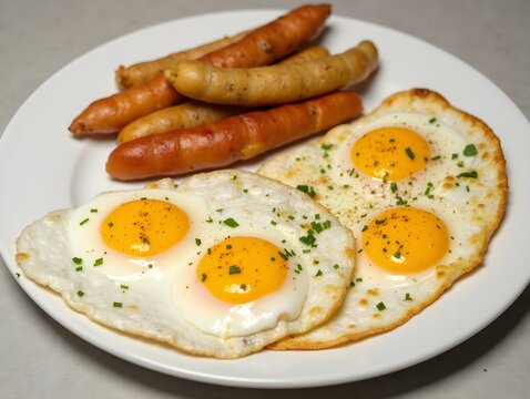 A plate with food and eggs on it