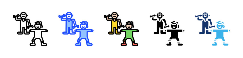 Senior Fitness Icon Collection With Multiple Styles