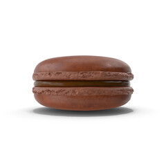 Chocolate Macaron Cookie Isolated on Transparent Background