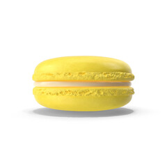 Yellow Macaron Cookie Isolated on Transparent Background