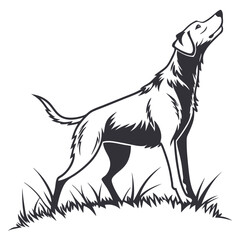 silhouette dog on white background