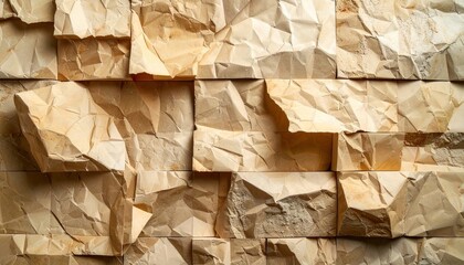 Artistic arrangement of paper sheets, creating a textured visual experience
