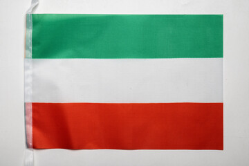 Closeup view of the Hungary national flag isolated over a white background. Concept of government and nationality