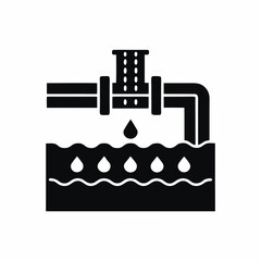 Wastewater icon vector silhouette illustration isolated on white background