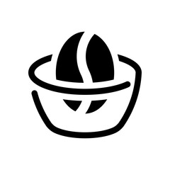 Coffee Bean in Cup Logo Vector Minimalist Design