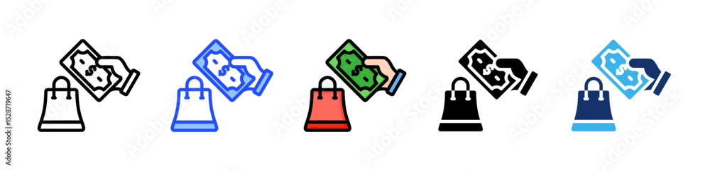 Poster purchase icon collection with multiple styles