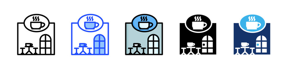 Cafe Icon Collection With Multiple Styles