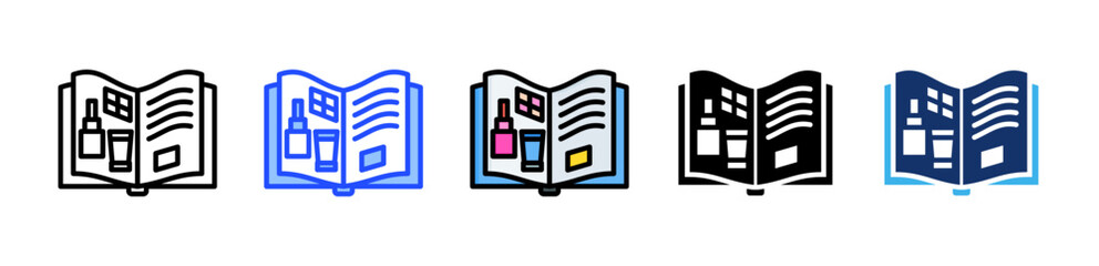 Catalog Icon Collection With Multiple Styles