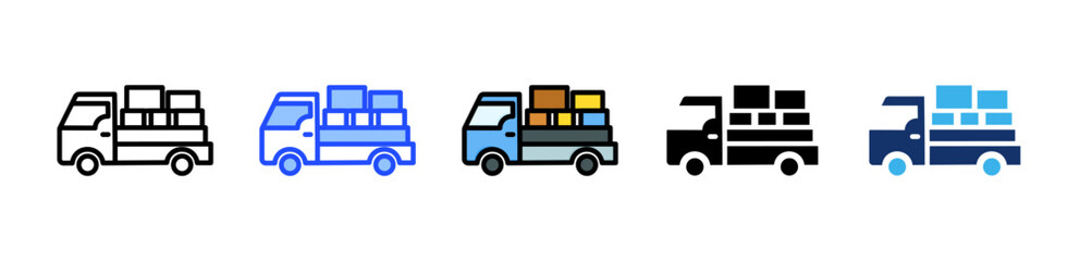 Freight Icon Collection With Multiple Styles