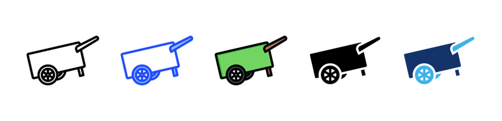 Wagon Icon Collection With Multiple Styles