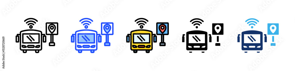 Poster parking icon collection with multiple styles