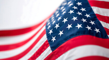 Obraz premium American Flag Close Up with Stars Stripes and Soft Focus for Patriotic Theme
