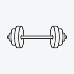 Simple line drawing of a barbell weight